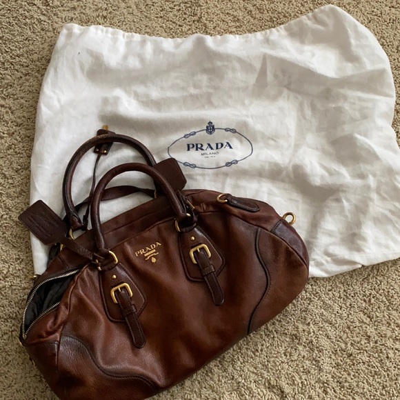 prada milano bag brown